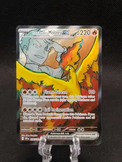 Pokemon TCG Team Rocket's Moltres EX Full Art Holo Destined Rivals 208/182 NM - Image 2