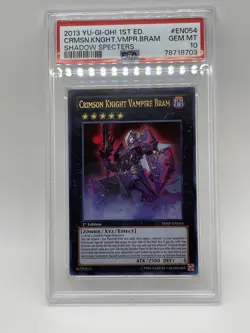 Crimson Knight Vampire Bram PSA 10 Gem Mint 💎 SHSP-EN054 Ultra Rare 1st Yugioh - Image 2