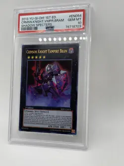 Crimson Knight Vampire Bram PSA 10 Gem Mint 💎 SHSP-EN054 Ultra Rare 1st Yugioh - Image 5