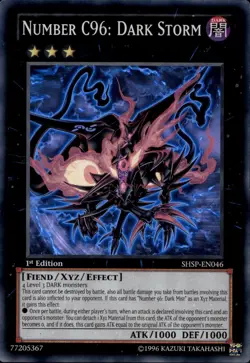 Number C96: Dark Storm 1st Ed Super Rare SHSP-EN046 Yu-Gi-Oh! - Image 1
