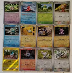 X12 Yuka Morii Pokemon Cards Reverse Holo Pachirisu Clefairy Lot of 12 - Image 2