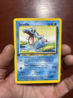 1st Edition Totodile 81/111 Neo Genesis Set Rare Vintage Pokemon Card c473 - Image 1