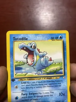 1st Edition Totodile 81/111 Neo Genesis Set Rare Vintage Pokemon Card c473 - Image 2