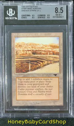 MTG Antiquities 1994 Strip Mine (Uneven Horizon) BGS 8.5Q (B.Quad) NM/MT+ 93/94 - Image 1