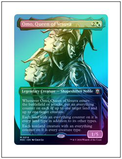 1x Omo, Queen of Vesuva, Borderless Art Foil, Magic MTG NM - Image 1