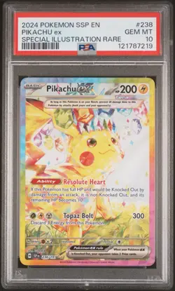 Pokemon Pikachu ex Surging Sparks Special Illustration Rare #238 PSA 10 Gem Mint - Image 1