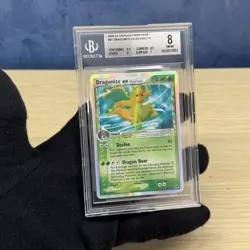 BGS 8 2006 Pokemon EX Dragon Frontiers 91/101 Dragonite Holo Rare TCG NM Card - Image 2