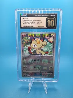 CGC Pristine 10 Meowth Master Ball 052/165 Sv2a: Pokemon Card 151 Holo Japanese - Image 1
