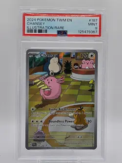 Chansey 187/167 Twilight Masquerade Pokemon Card PSA 9 MINT - Image 1