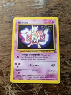 Mewtwo 3 Pokemon Wizards Black Star Promo Card WB The First Movie 1999 Stamped - Image 1