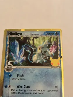 Pokemon Card Mimikyu SWSH136 Delta Species 25th Celebrations Black Star Promo - Image 3