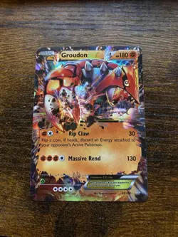 Pokemon TCG XY Primal Clash Groudon EX Holo Card 85/160 - Image 1