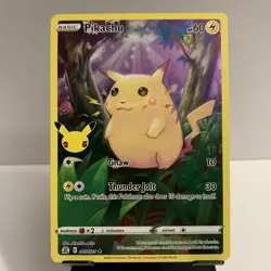 Pokemon TCG Celebrations Pikachu Full Art Holo Card 005/025 NM Condition - Image 1