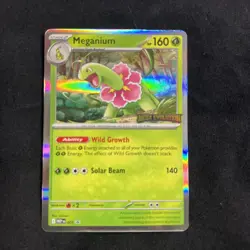 Pokemon Card Meganium 001 Black Star Promo Mega Evolution Prerelease Stamped NM - Image 1