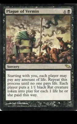 MTG: Shadowmoor: Plague of Vermin: Lightly Played Condition - Image 1