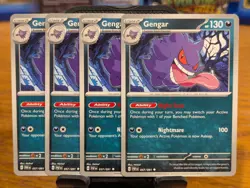 Pokemon TCG Paldean Fates Gengar 057/091 x4 Playset - Image 1
