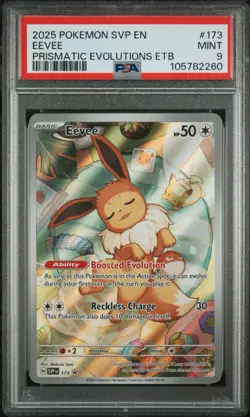 Pokemon TCG Prismatic Evolutions Eevee - Black Star Promo SVP 173 PSA 9 - Image 1