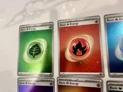 Pokemon 151 Basic Energy Cosmo Holo Full Set Of (8) SVE 001-008 - Image 2