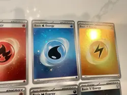 Pokemon 151 Basic Energy Cosmo Holo Full Set Of (8) SVE 001-008 - Image 3