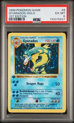 1999 POKEMON GAME 1ST ED #6 GYARADOS-HOLO PSA 6 - Image 1