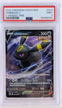 Pokemon Umbreon V Heroes Tins Eevee Black Star Promo SWSH203 PSA 9 MINT 2022 203 - Image 1