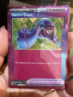 Pokemon Tool Hero’s Cape Trainer Ace Spec 152/162 Holo Temporal Forces 100 HP - Image 1