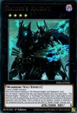 Yugioh! LP Raider's Knight - PHRA-EN040 - Ultra Rare - 1st Edition Lightly Playe - Image 1