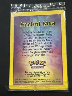 SEALED Ancient Mew Pokemon New Movie Promo Double Holo Foil Rare 1999-2000 Card - Image 1