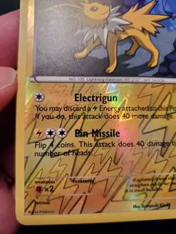 Jolteon 37/108 Reverse Holo Pokemon TCG Card Black White Dark Explorers NM - Image 4