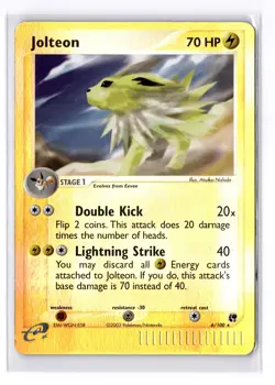 Pokemon TCG Jolteon EX Sandstorm Holo Rare Card 6/100 Reverse Holo MP-HP - Image 1