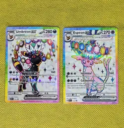 Pokemon TCG Umbreon ex & Espeon ex Promo Set Prismatic Portuguese Rare Card - Image 1