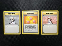 Pokemon TCG Base Set Unlimited Trainer 3 Card Mixed Lot Vintage WOTC NM/LP - Image 1