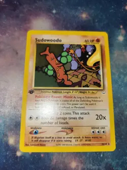 Pokemon TCG Sudowoodo Neo Revelation Card 26/64 WOTC Rare 1st Edition - Image 1