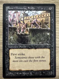 MAGIC: THE GATHERING Arabian Nights STONE * THROWING * DEVILS Lightly Played #2 - Image 1