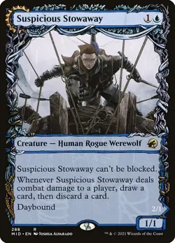 Suspicious Stowaway (Showcase) Innistrad: Midnight Hunt NM MTG Non-Foil - Image 1