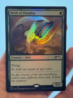 1X FOIL Birds of Paradise Alternate Art MINT MTG Magic Secret Lair Charity #1147 - Image 1