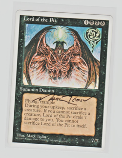 Magic the Gathering ~ 1x Lord of the Pit ~ SIGNED BY ARTIST ~ 4Ed ~ LP - Image 1