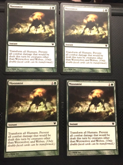 MOONMIST 4x MAGIC THE GATHERING MTG playset INNISTRAD COMMON EXCELLENT CONDITION - Image 1