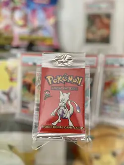 Pokemon Base Set 2 Booster Pack (Mewtwo Artwork) Vintage WoTC 2000 Long Crimp - Image 1