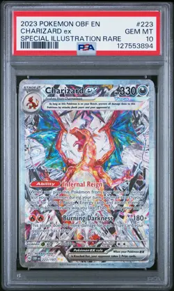POKEMON PSA 10 2023 SV Obsidian Flames Charizard ex 223/197 SIR *3894 - Image 1