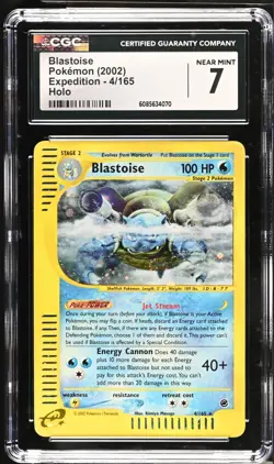 POKEMON CGC 7 NM Blastoise 4/165 2002 Expedition Rare Holo *4070 - Image 1