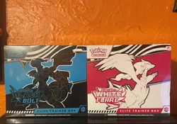 Pokemon Black Bolt and White Flare Elite Trainer Box ETB Set of 2 Sealed New - Image 1