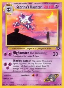 Moderately Played, English - 1 x Pokemon Sabrina's Haunter - 55/132 - Uncommon - - Image 1