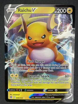 Raichu V Ultra Rare SWSH09: Pokemon TCG Brilliant Stars 045/172 Near Mint - Image 1