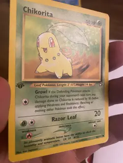 Pokemon TCG Chikorita Neo Genesis 54/111 Regular 1st Edition Common MP - Image 3