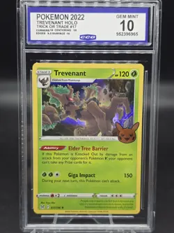 2023 Pokemon Trick Or Trade Halloween Trevenant Holo 017/196 CCG 10 GEM Mint - Image 1