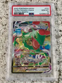 2023 Pokemon SWSH - Rayquaza VMAX 101/159 - Crown Zenith - PSA 10 - Image 1