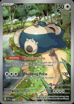 SNORLAX SVP051 POKEMON CENTER STAMPED 151 PROMO - Image 1