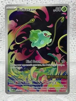 2025 Pokemon Bulbasaur 133/132 Mega Evolution Enhanced Box Topper Stamped Promo - Image 1
