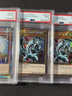 Yugioh PSA Honest MP24 QCSR 3X Plat Blue Eyes RA03 GLD2 Mind Control RA2 Dragoon - Image 3